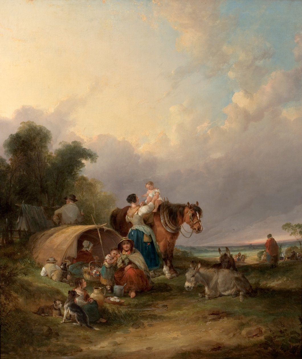 En sigøjnerlejr af William Snr. Shayer
