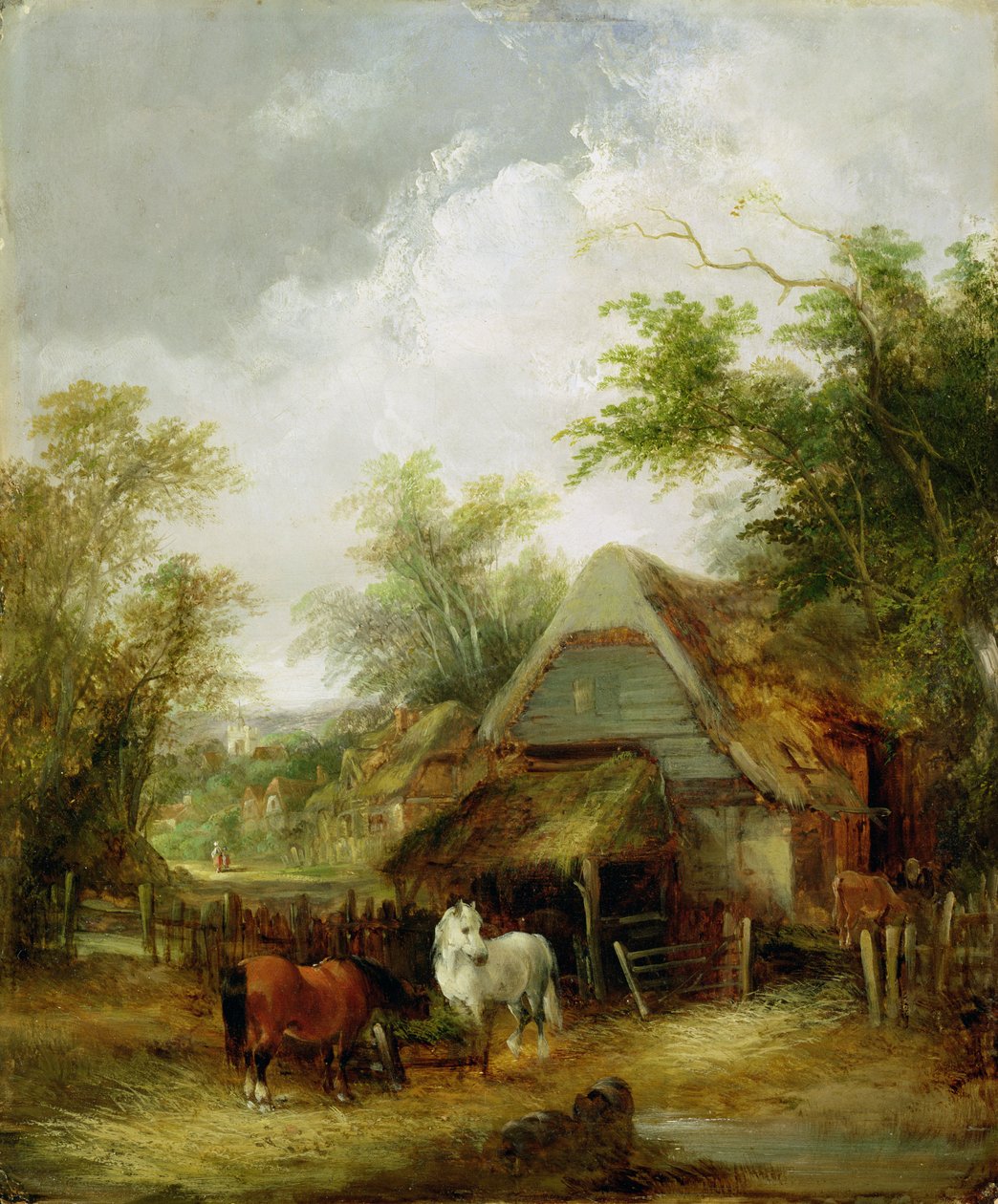 Gårdspladsscene af William Snr. Shayer
