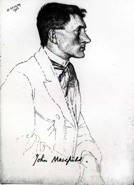 John Masefield (1878-1967) (blæk på papir) af William Strang