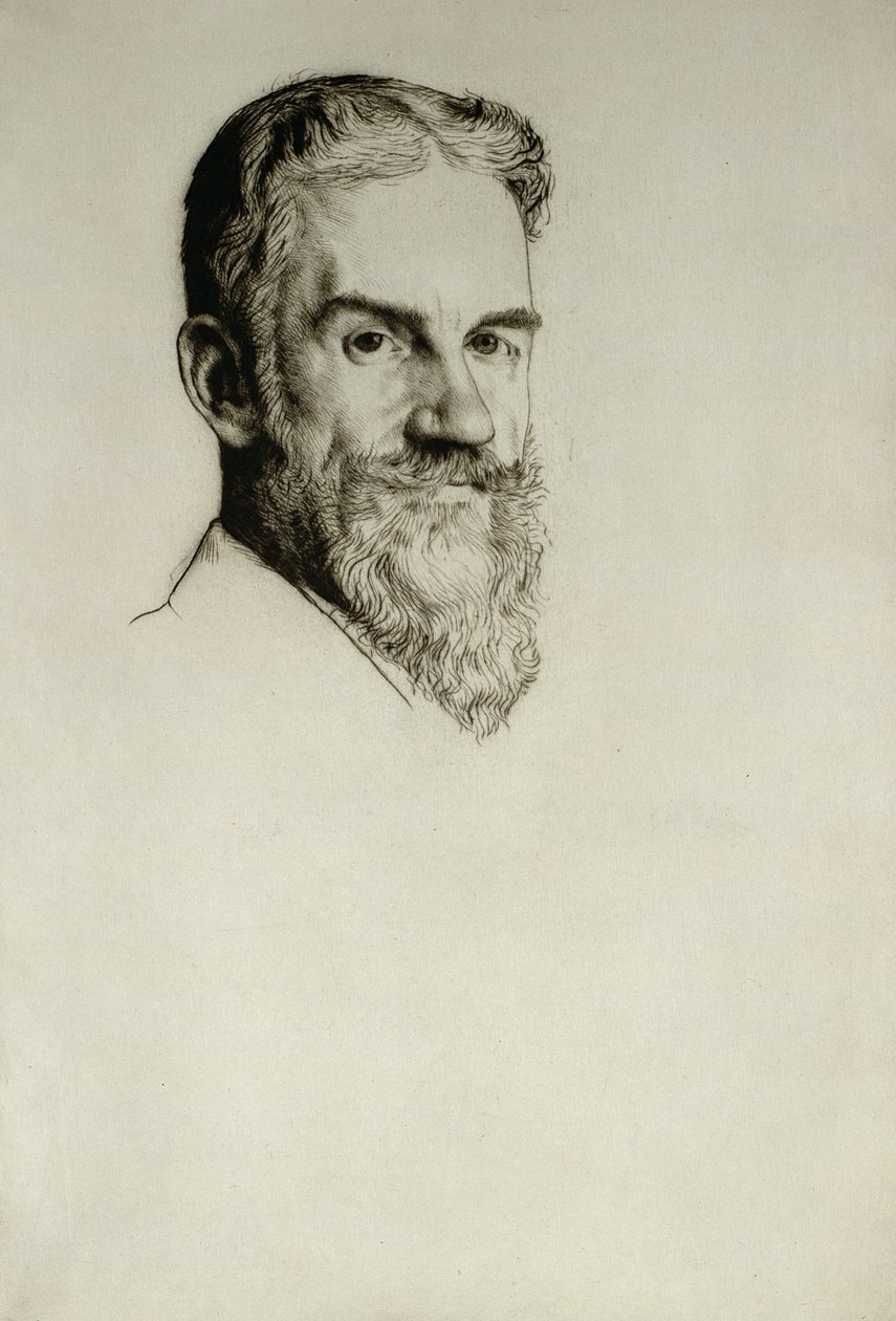 Portræt af George Bernard Shaw af William Strang