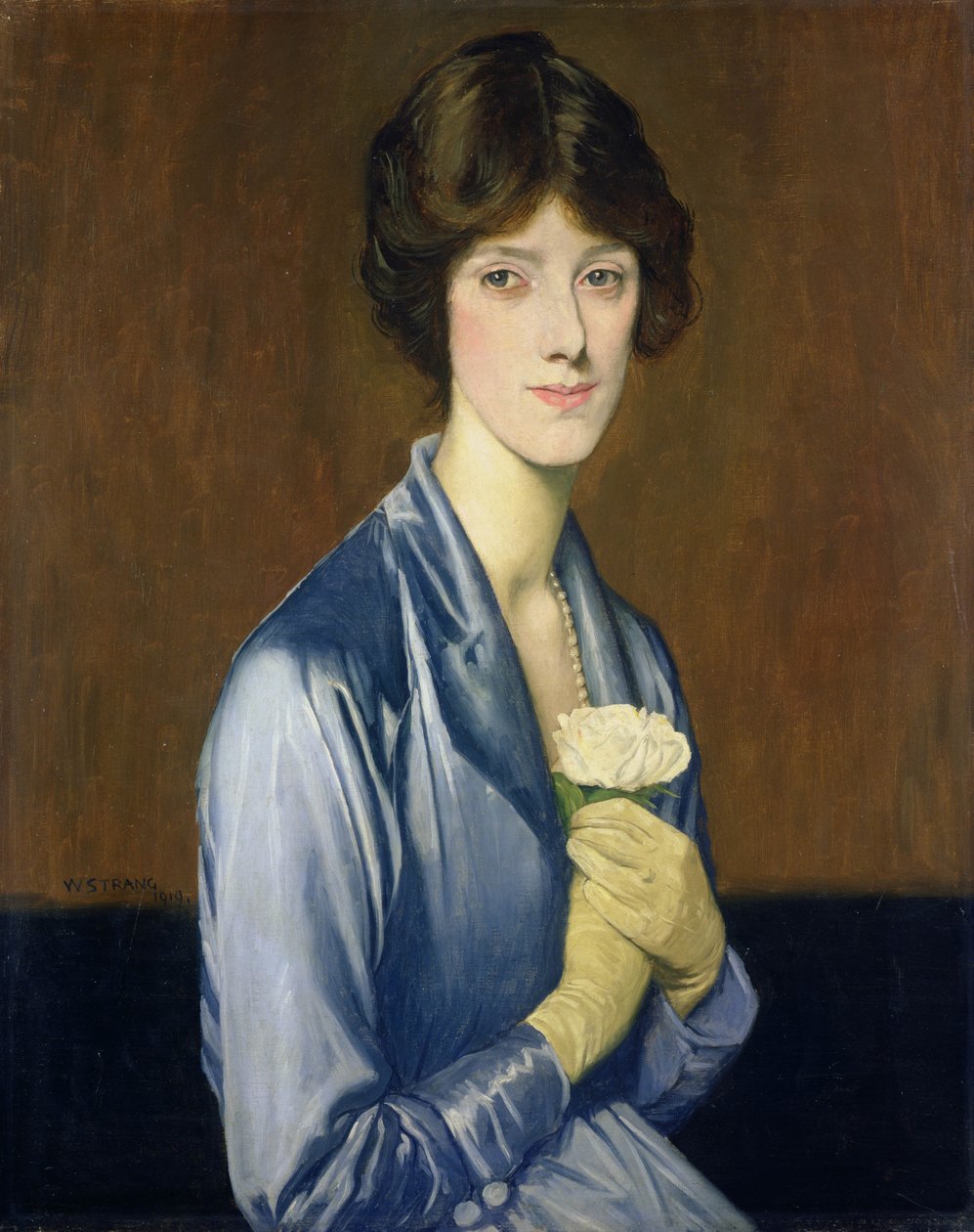 Den hvide rose (Portrait of a Lady), 1919 af William Strang