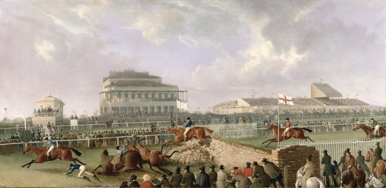The Liverpool and National Steeplechase ved Aintree 1843, c.1843 af William Tasker