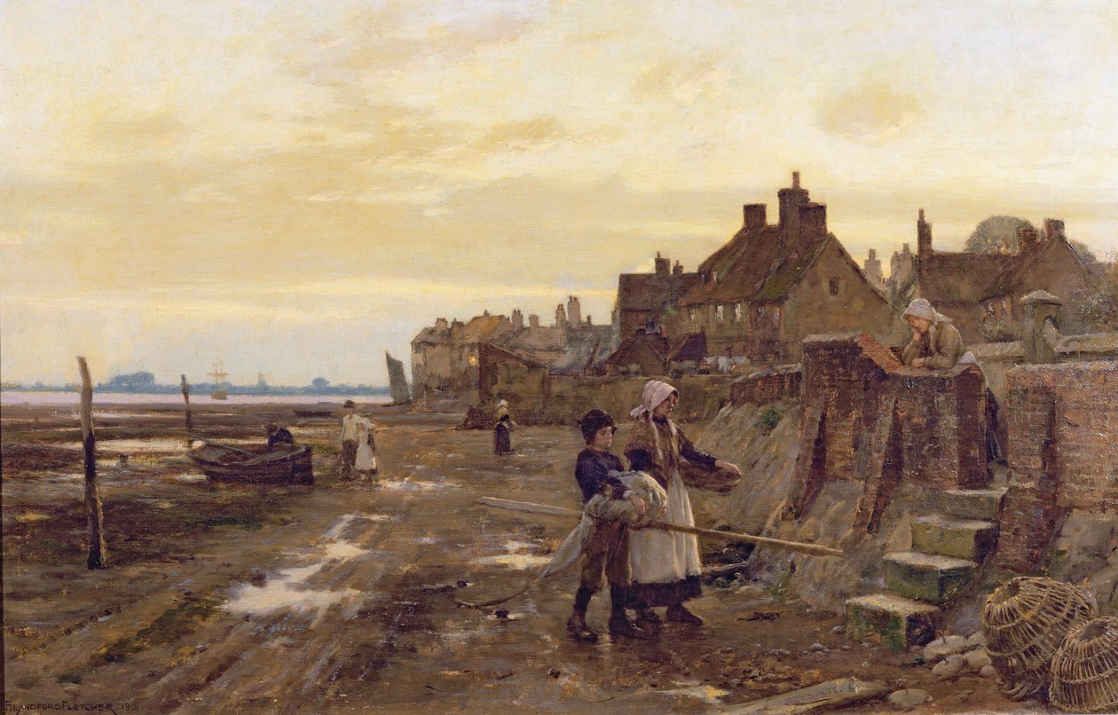 Bosham Havn ved lavvande, 1901 af William Teulon Blandford Fletcher