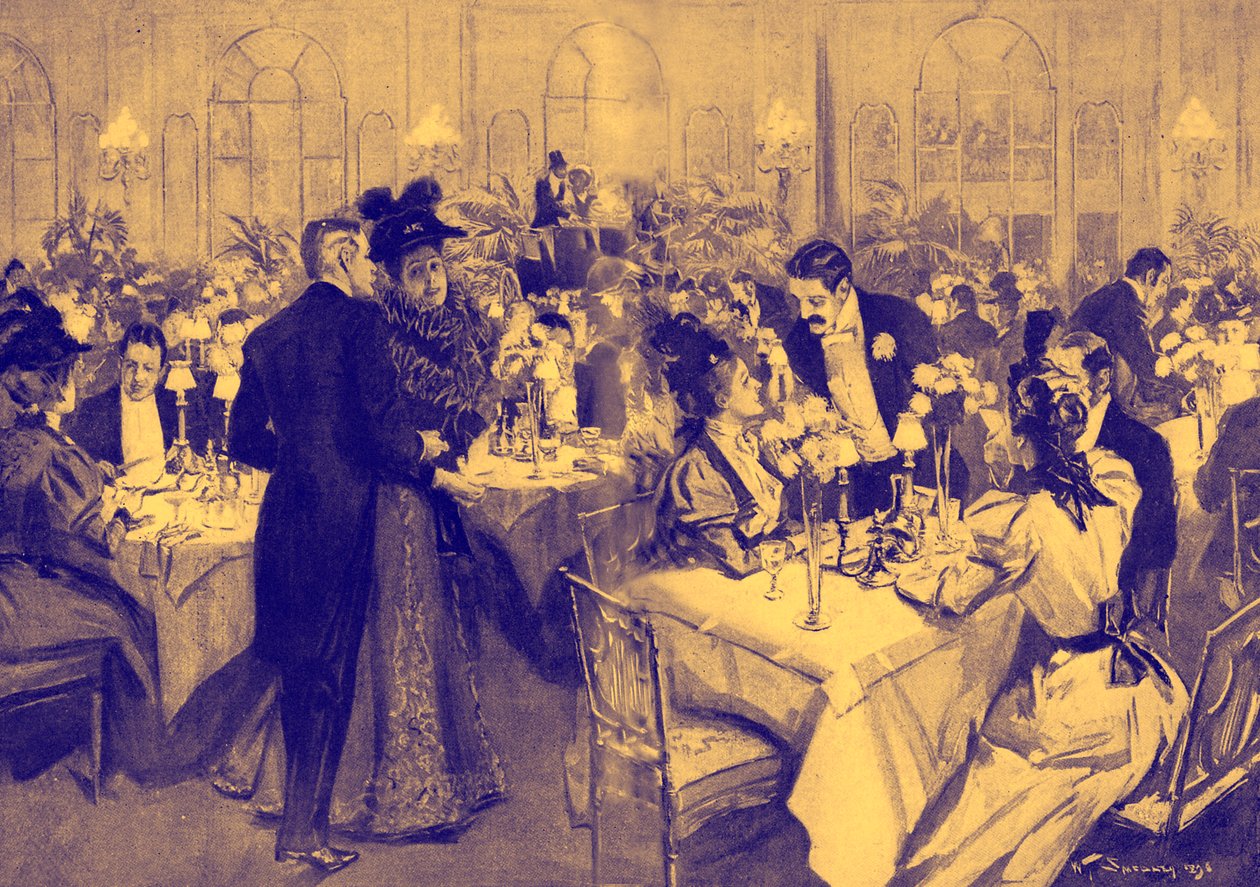 Medlemmer af det høje samfund på Waldorf Hotel, 1896 af William Thomas Smedley