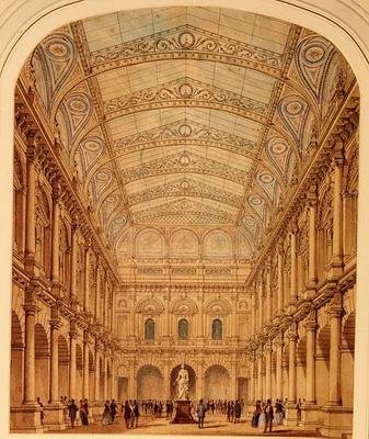 Ordning for tagdækning af gården til Royal Exchange, 1800-tallet af William Tite