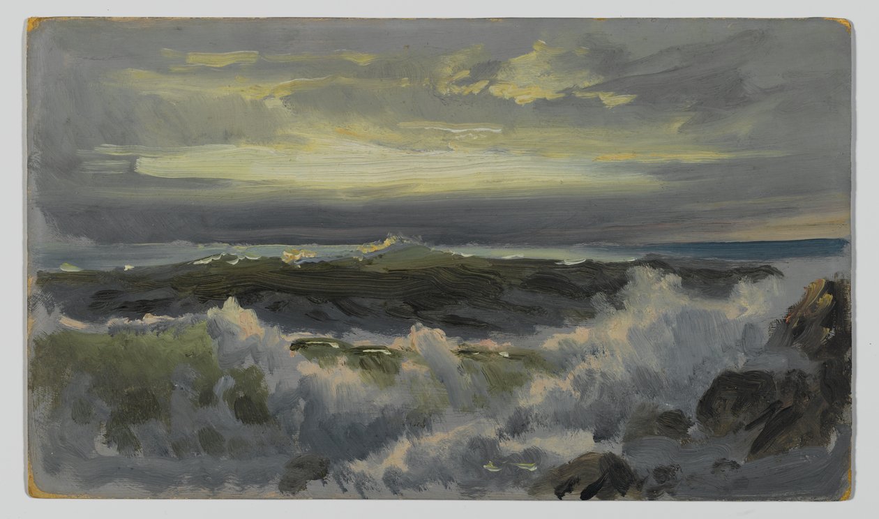 A Rough Surf, efter 1890 (olie på kompositionstavle) af William Trost Richards