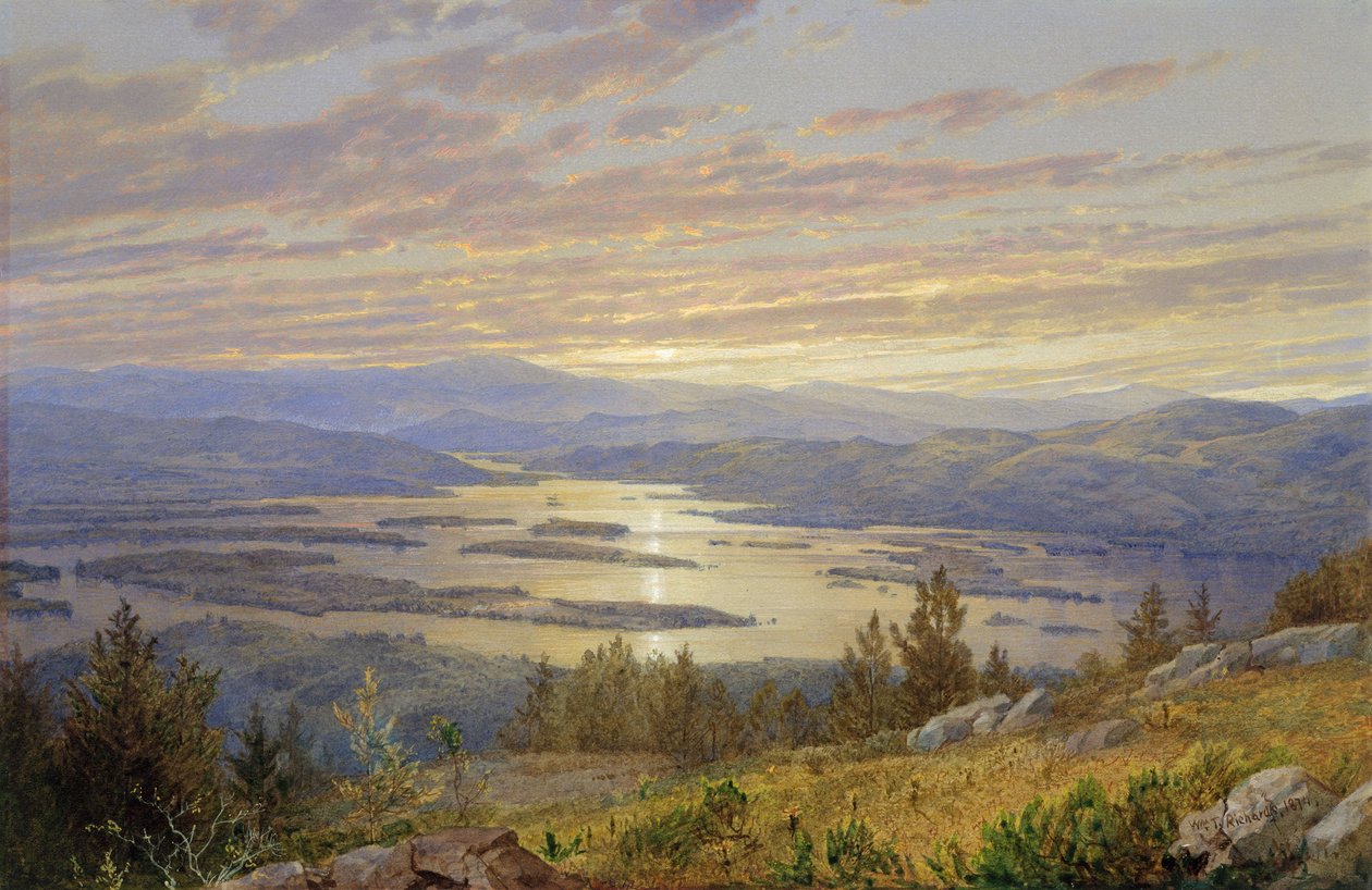 Lake Squam fra Red Hill, 1874 af William Trost Richards