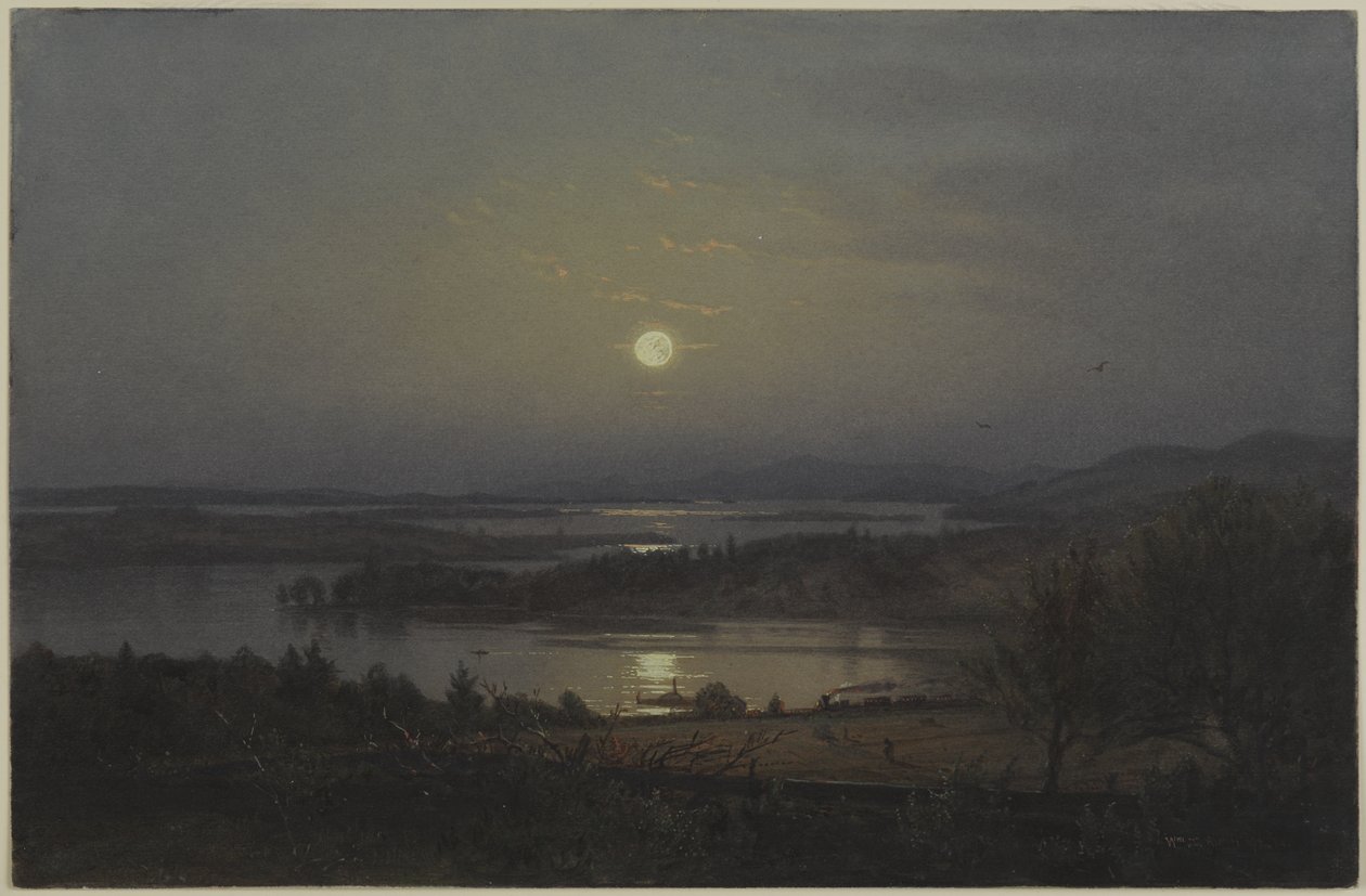 Winnipesaukee-søen, 1874 (wc på papir) af William Trost Richards