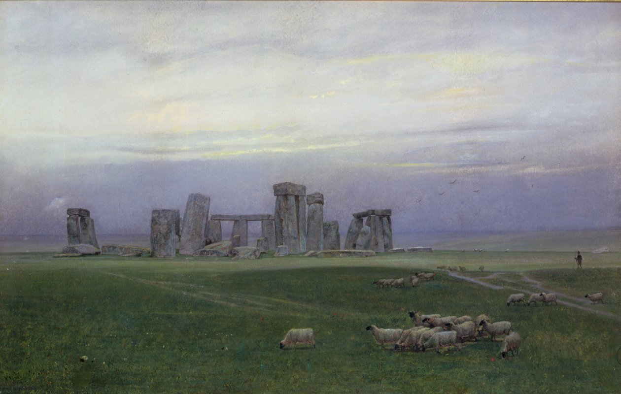 Stonehenge, ca. 1882 (wc og gouache på papir) af William Trost Richards