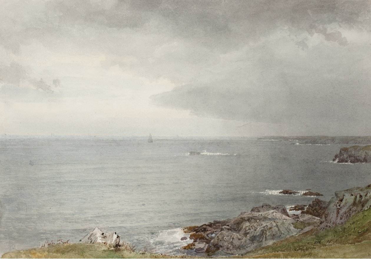 The Coming Rain, Narragansett Bay, ca. 1874-80 (wc på råhvidt vævet papir) af William Trost Richards