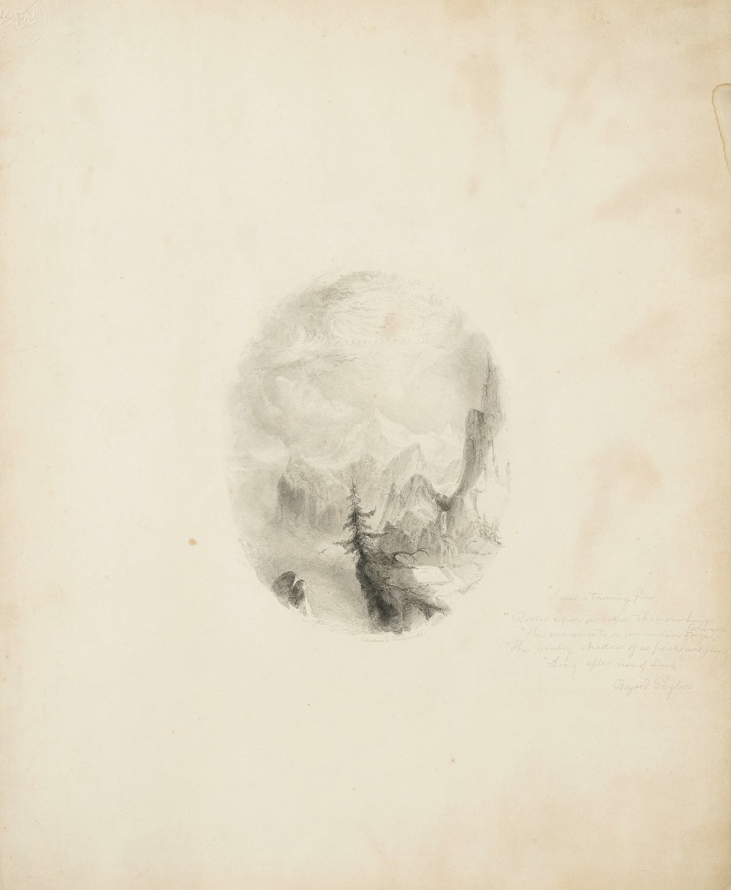 William Trost Richards, 1854 (grafit på buff illustrationstavle) af William Trost Richards