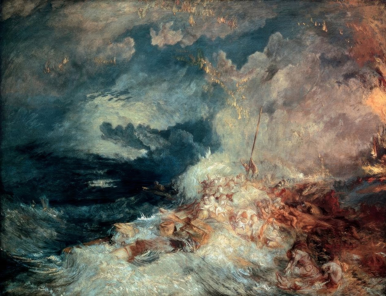 Brand på havet af Joseph Mallord William Turner
