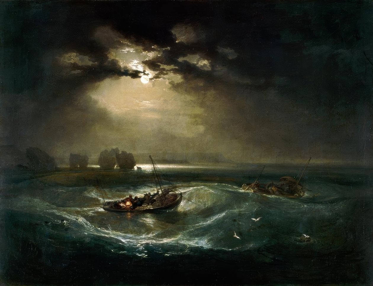 Fiskere til søs / The Cholmeley Sea Piece af Joseph Mallord William Turner