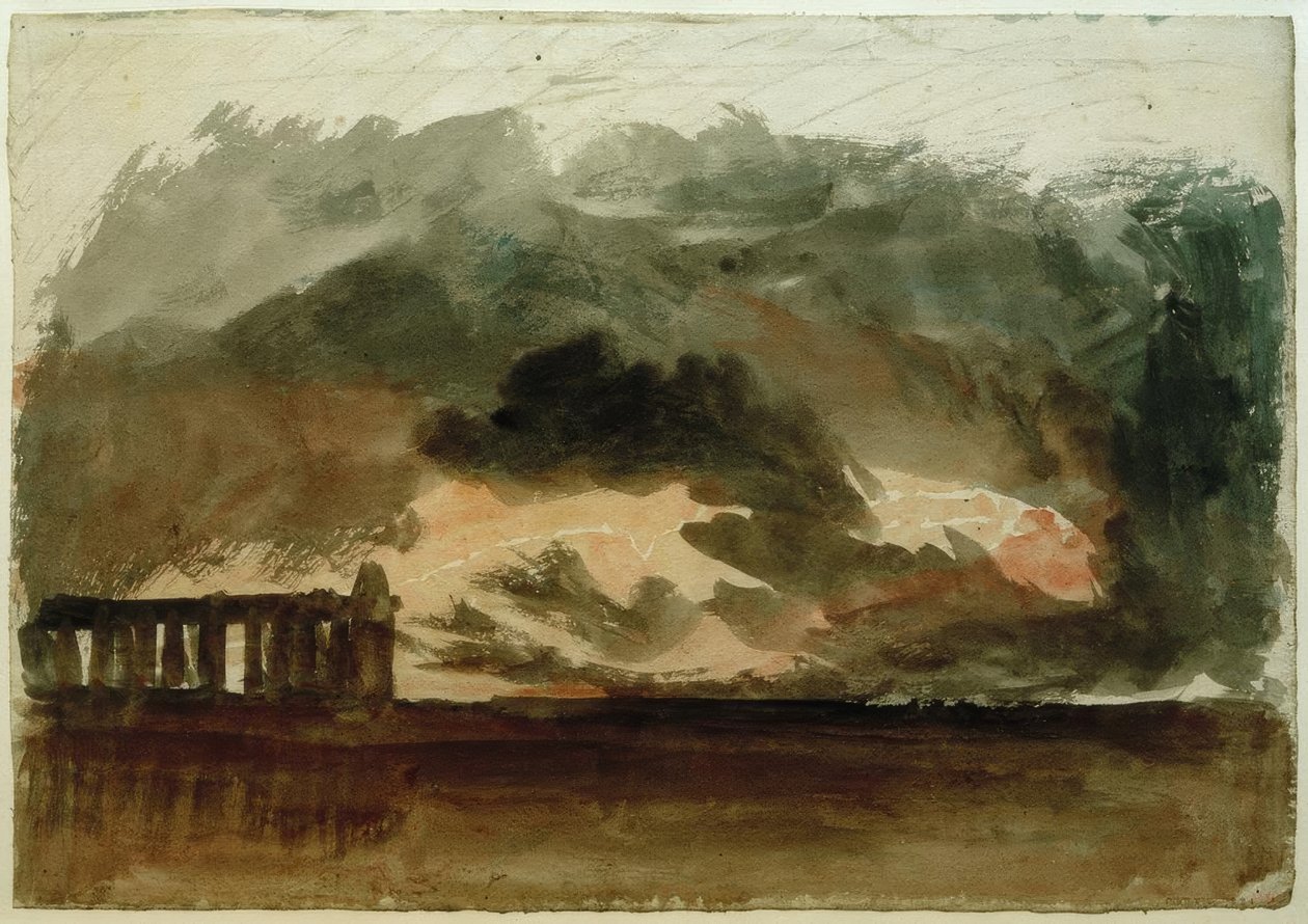 Paestum i tordenvejr af Joseph Mallord William Turner