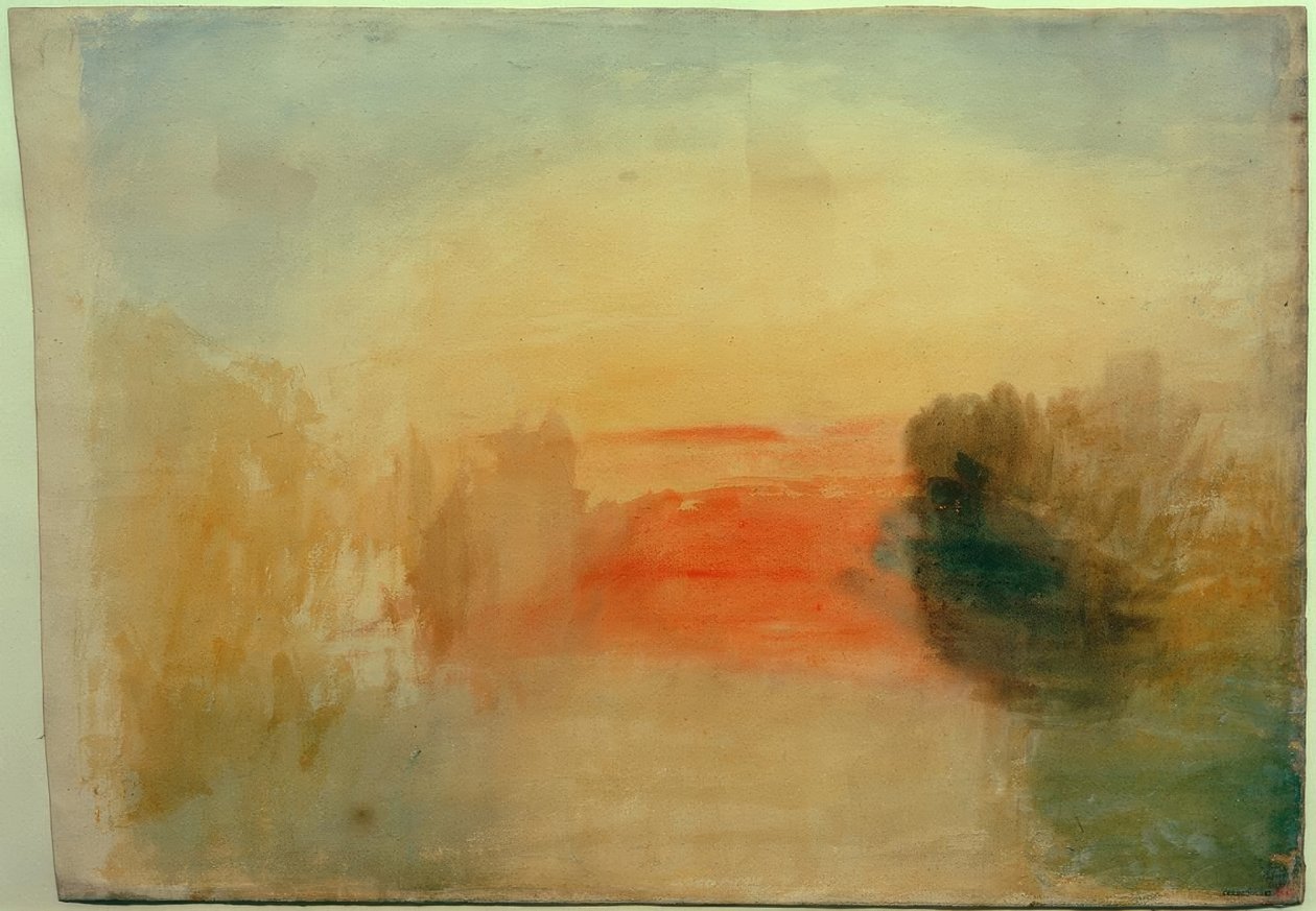 Flodscene: Solnedgang af Joseph Mallord William Turner