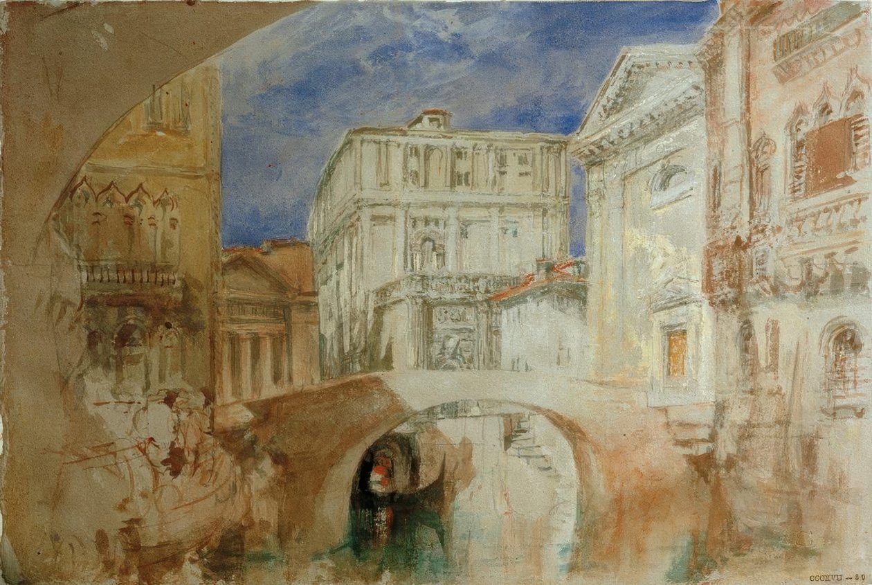 San Luca-kirken og bagsiden af Palazzo Grimani af Joseph Mallord William Turner