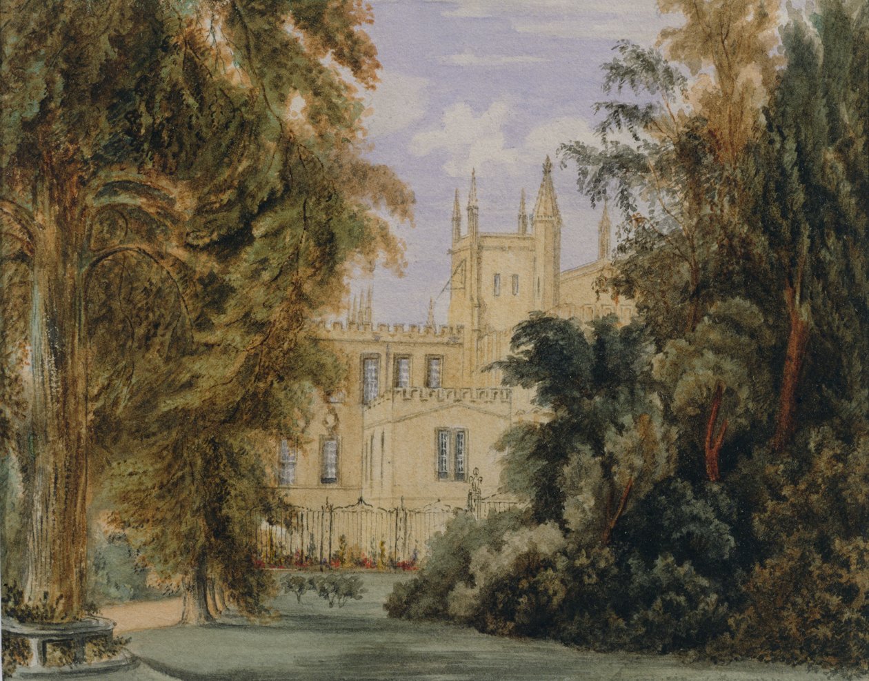 The Garden Quadrangle ved New College, Oxford, 1877 af Joseph Mallord William Turner