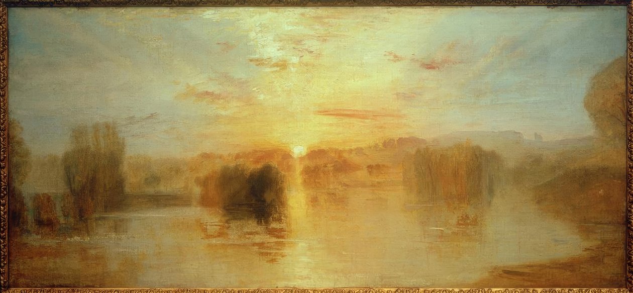 Søen, Petworth, Solnedgang; Prøveundersøgelse af Joseph Mallord William Turner