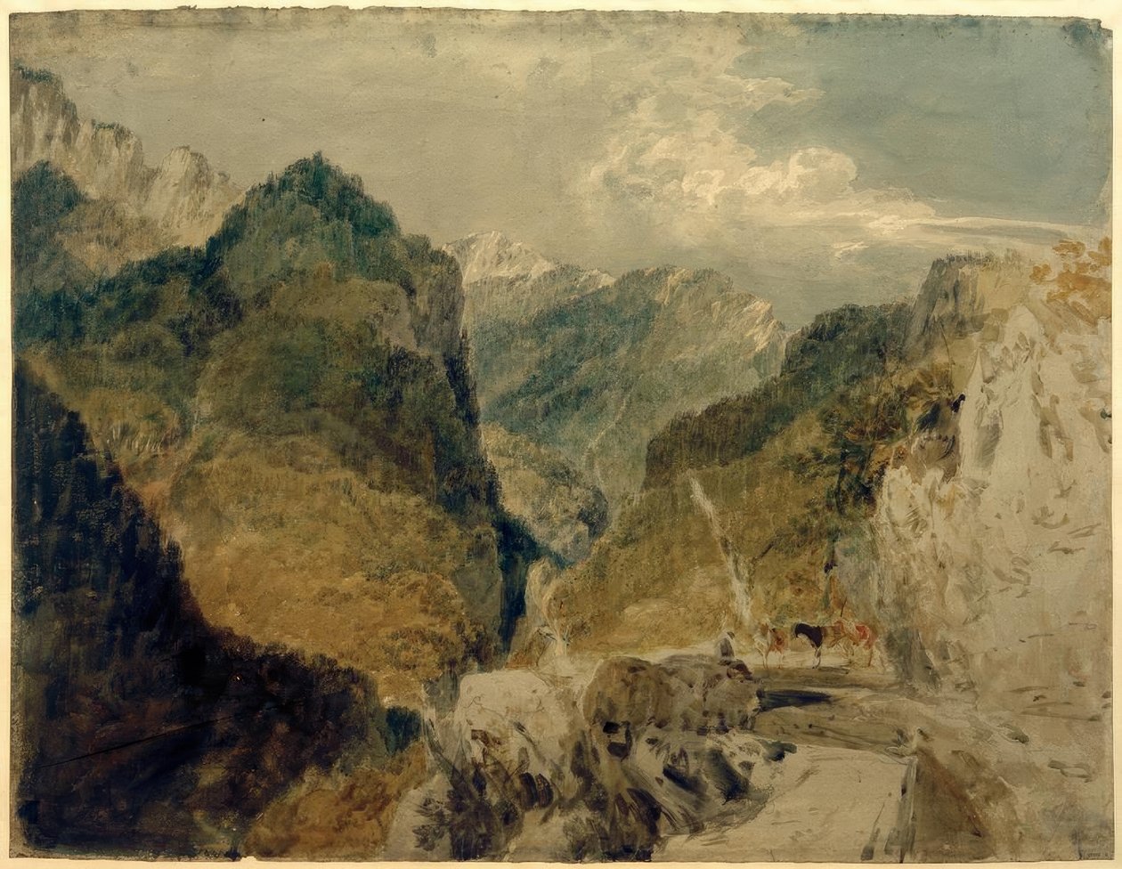 Pic de lOeillette, Gorges du Guiers Mort, ser tilbage til St. Laurent du Pont af Joseph Mallord William Turner