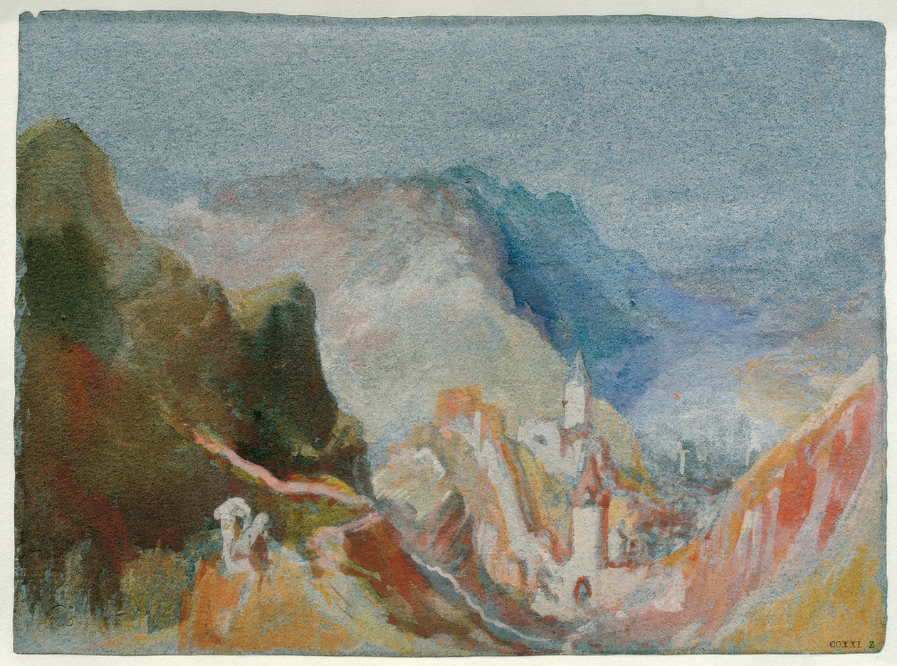 Trarbach set fra Grevenburg af Joseph Mallord William Turner