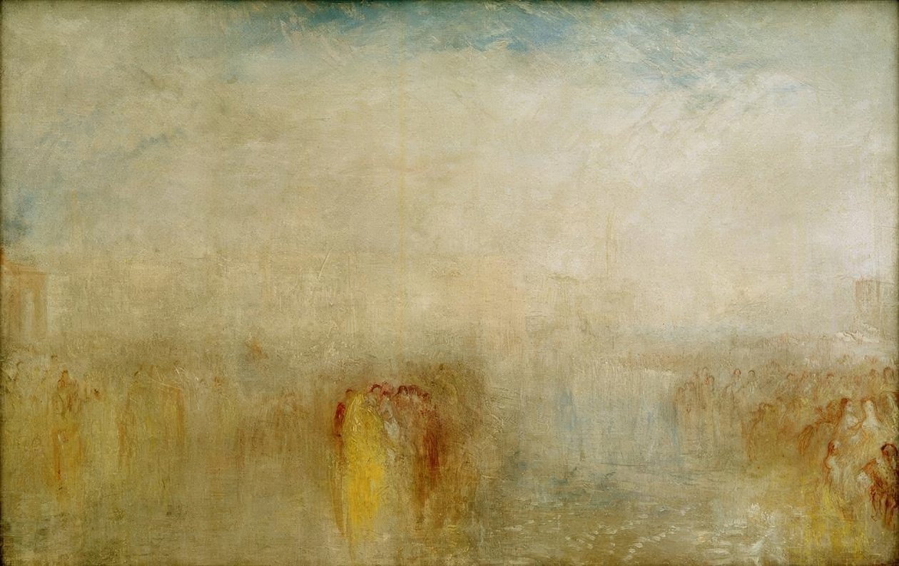Venetiansk festival: Udsigt over Bacino, med Dogana på af Joseph Mallord William Turner