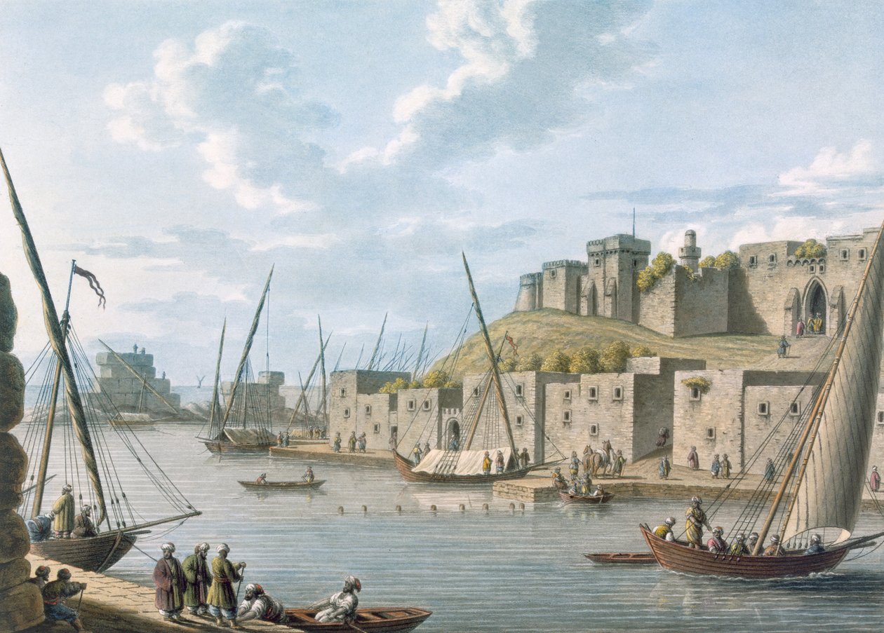Slot på øen Tortosa, 1805 af William Watts