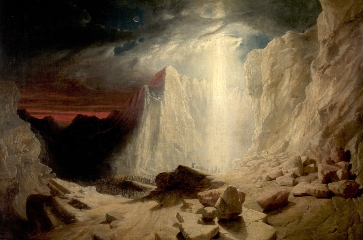 Israelitterne ledet af ildsøjlen om natten, ca. 1845 af William West