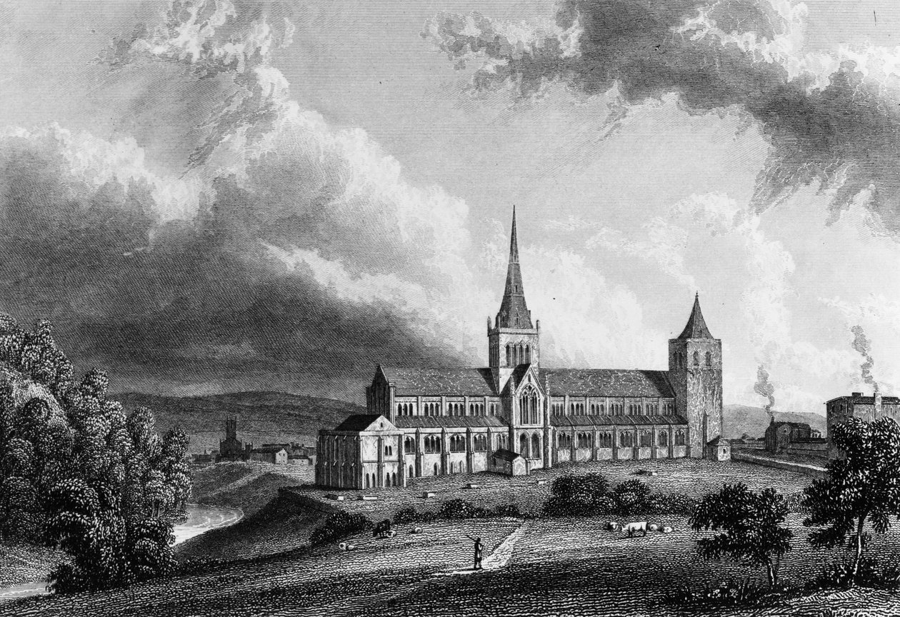 Glasgow Cathedral, graveret af Edward Finden, ca. 1830 (gravering) af William Westall