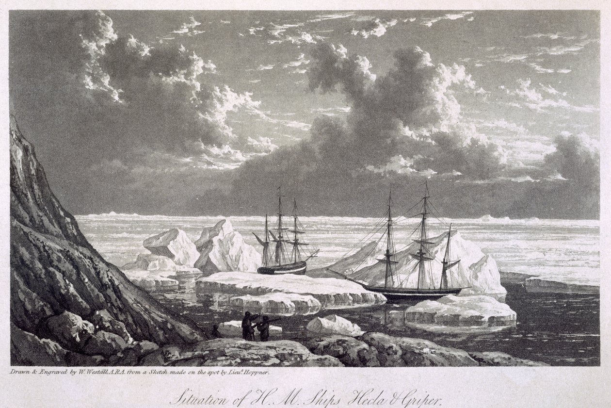 Situationen for H.M. Skibe Hecla und Griper fra den 17. til den 23. august 1820, fra 