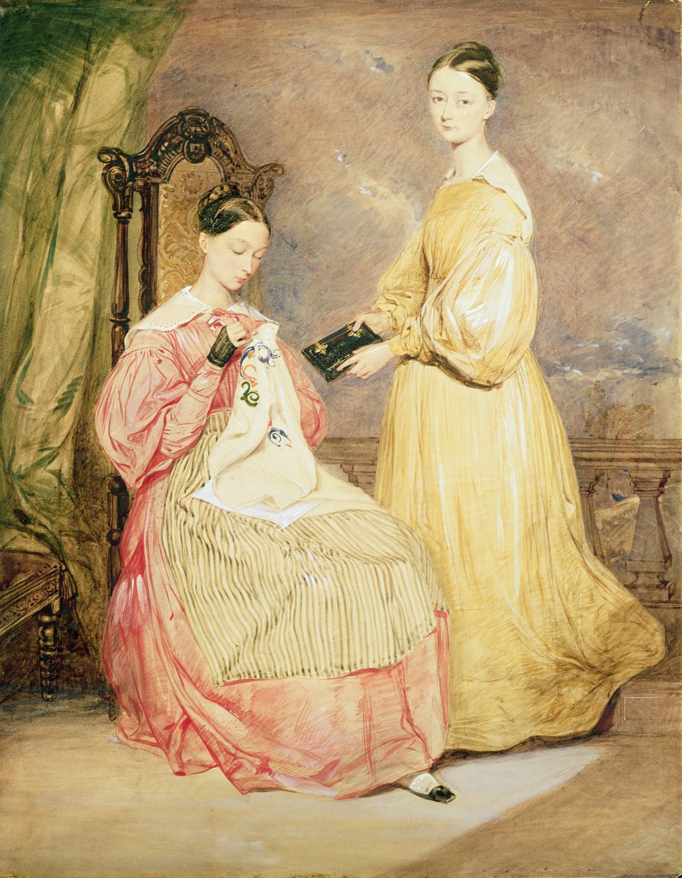 Portræt af Florence Nightingale (1820-1910) og hendes søster, Frances Partenope (d.1890) Lady Verney, 19. af William White