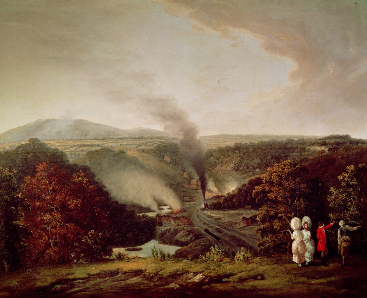 Eftermiddagsudsigt over Coalbrookdale, 1777 af William Williams