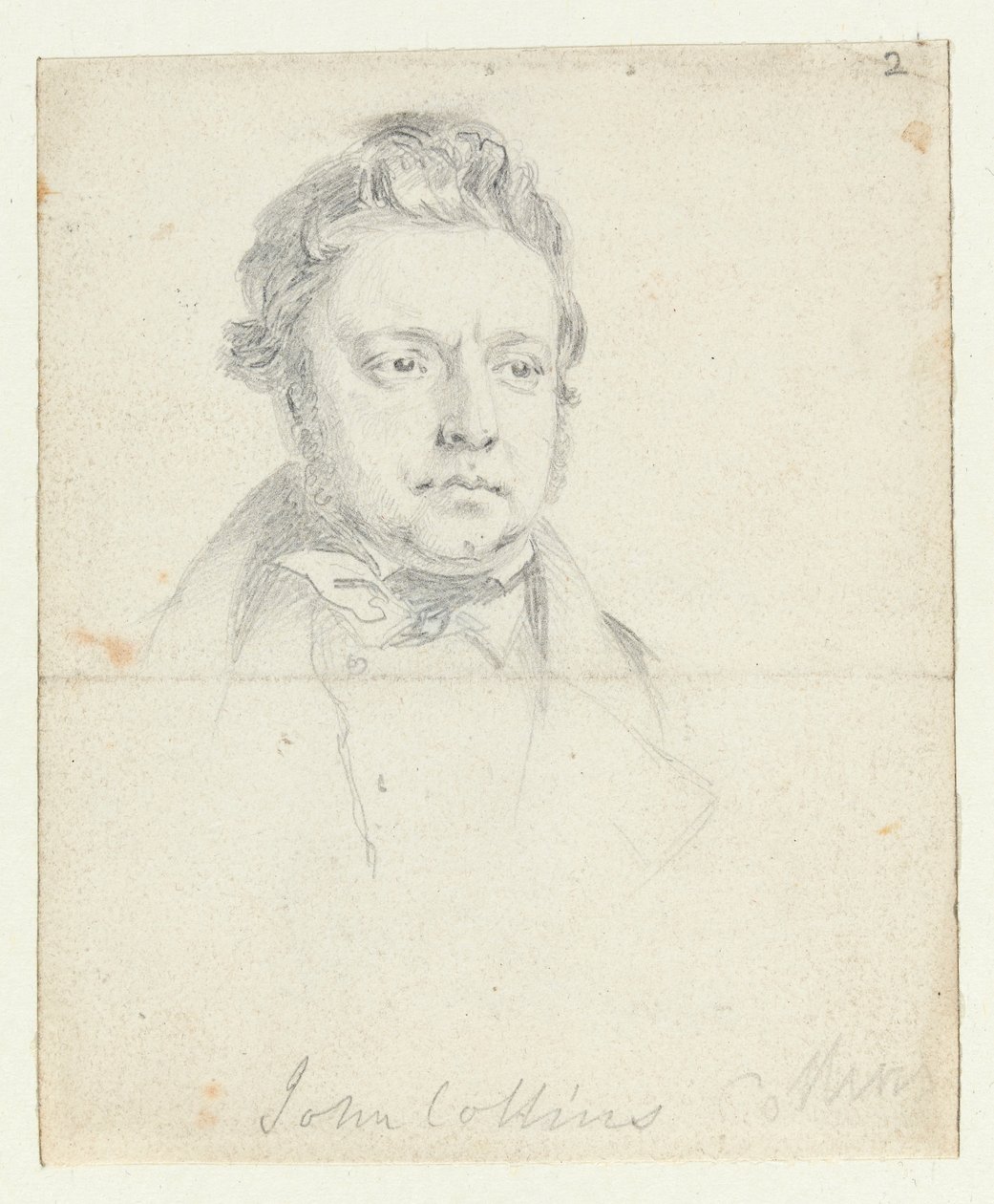 Skitse af Chartist Prisoner, John Collins, taget i retten (grafit på papir) af William Wolfe Alais