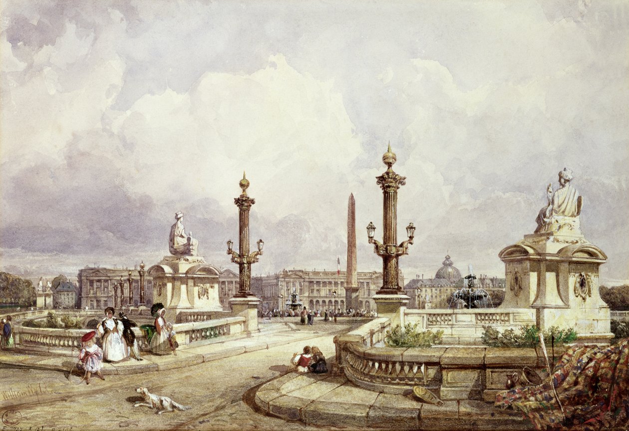 Place de la Concorde, ca. 1837 af William Wyld