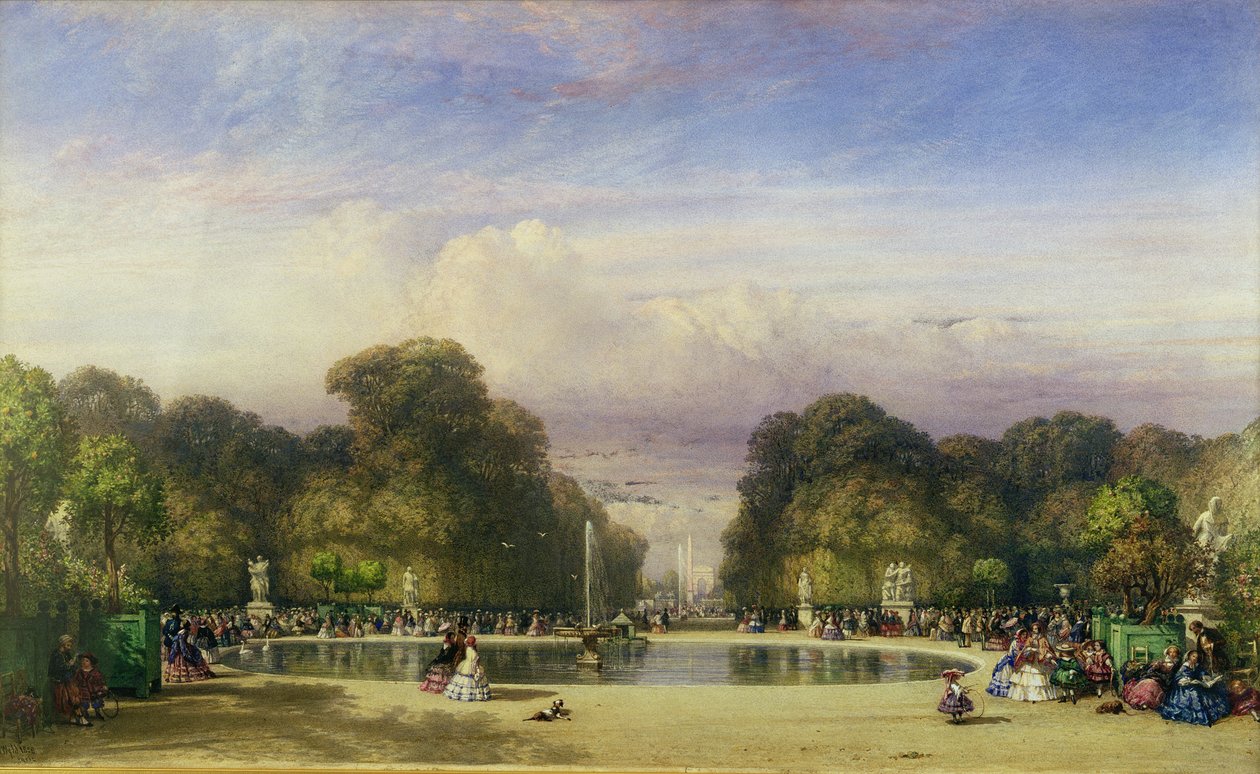 Tuilerierne, med Triumfbuen i det fjerne, 1858 af William Wyld