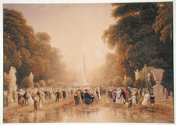 Tuilerierne, ca. 1840 (wc & gouache på papir) af William Wyld