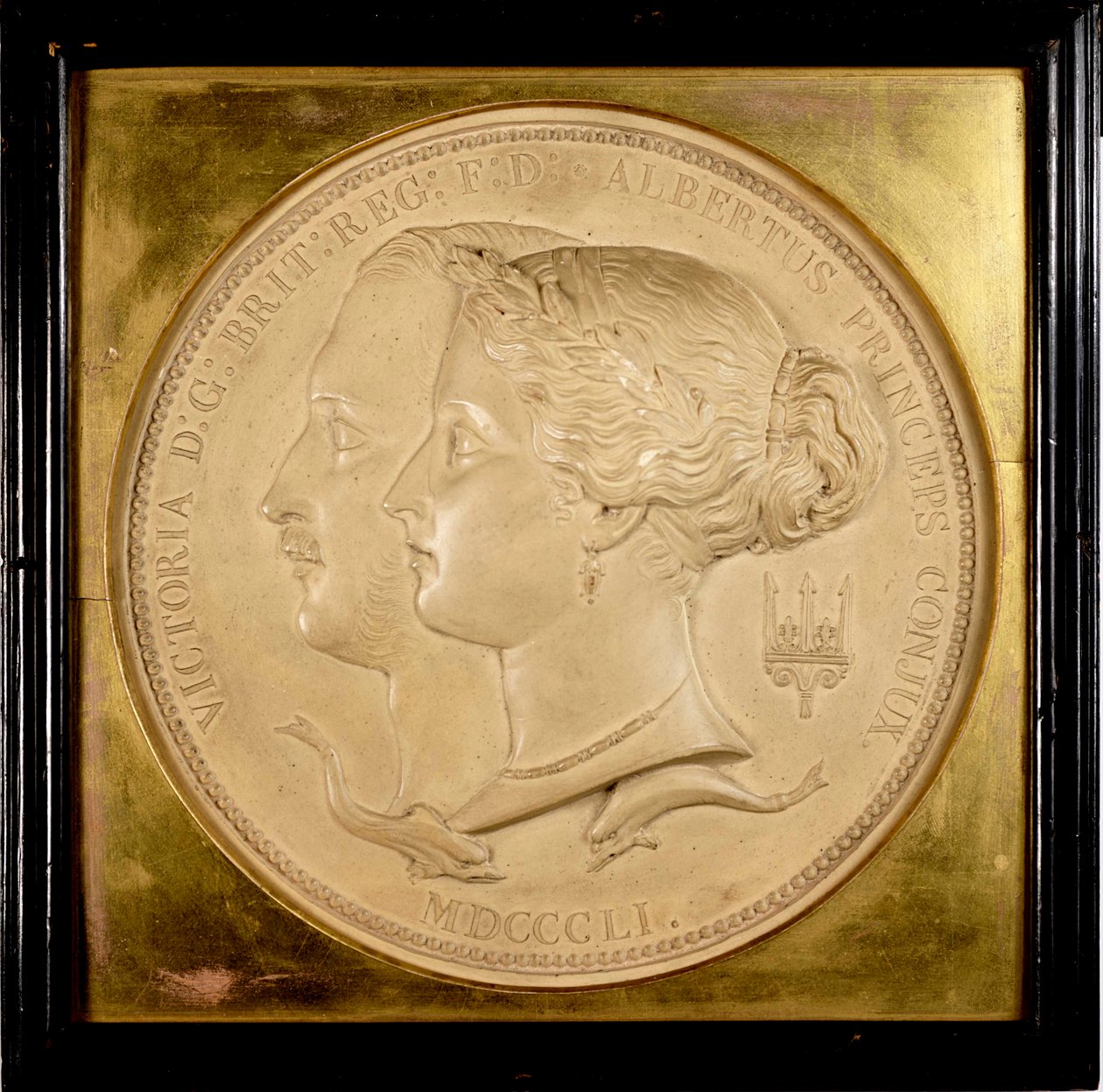 Model til officielle prismedaljer fra den store udstilling, 1851 (gips) af William Wyon