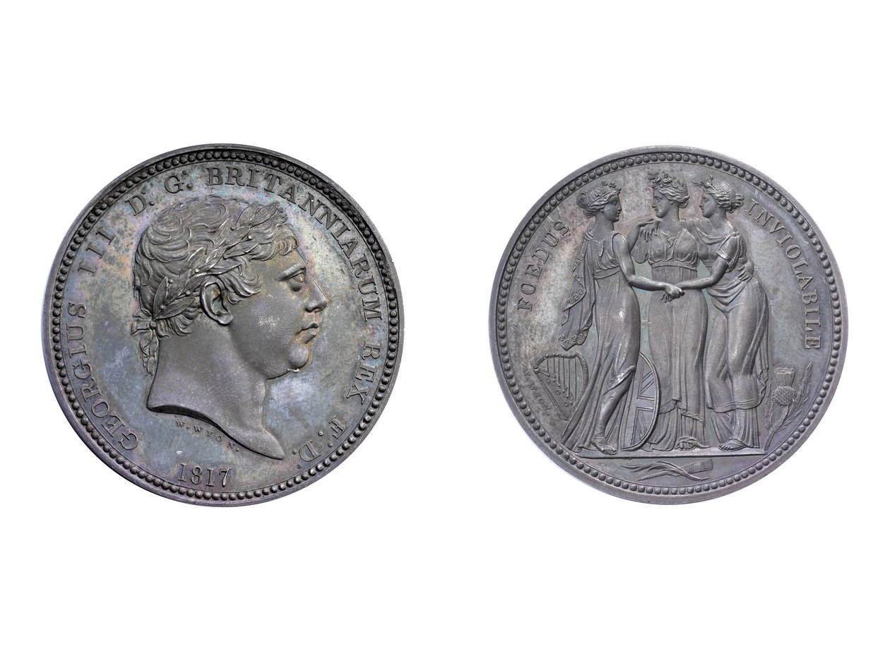 Three Graces mønsterkrone, 1817 (metal) af William Wyon