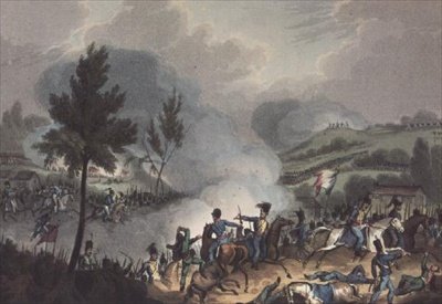 Slaget ved Grigo, 11. maj, 1809, indgraveret af Daniel Havell af William after Heath