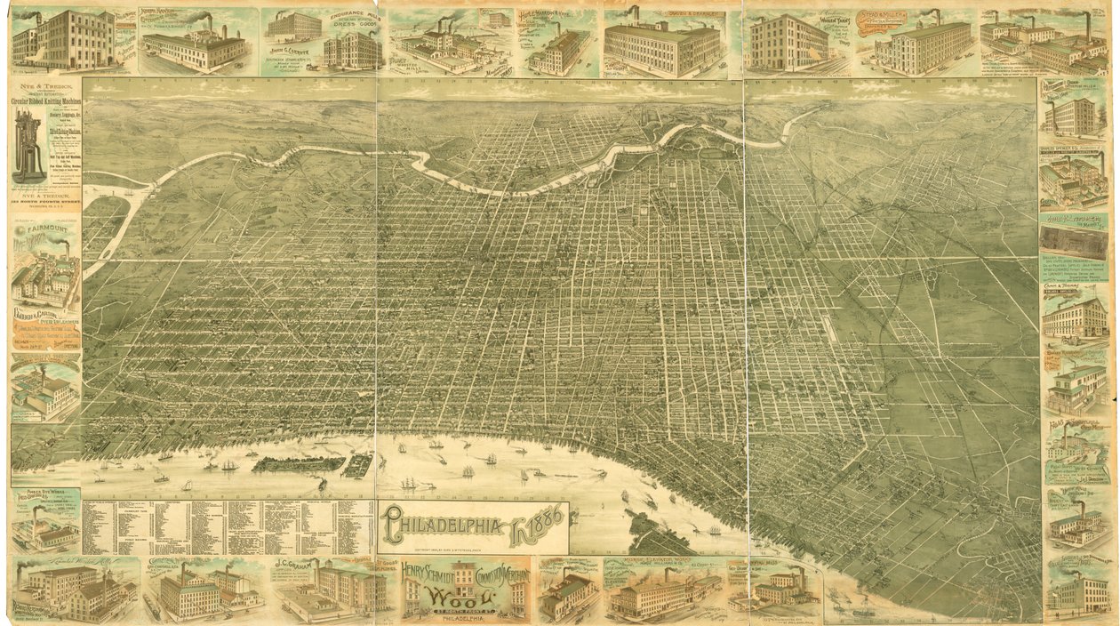 Philadelphia i 1886 af William, and McFetridge, John Burk