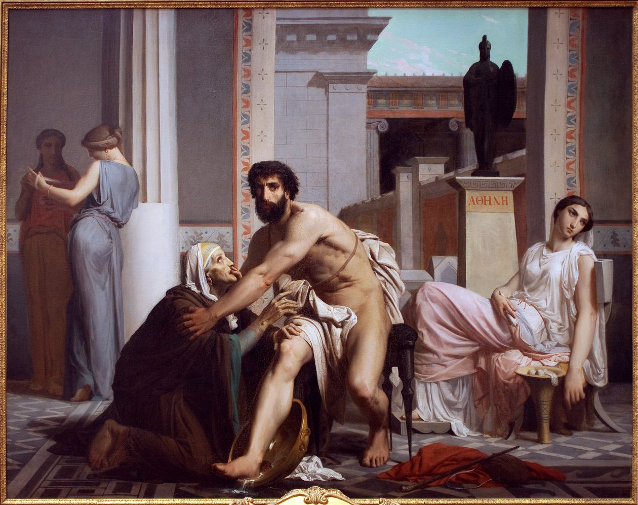 Odysseus anerkendt af sin sygeplejerske, Euryclee, 1848 af William Adolphe Bouguereau