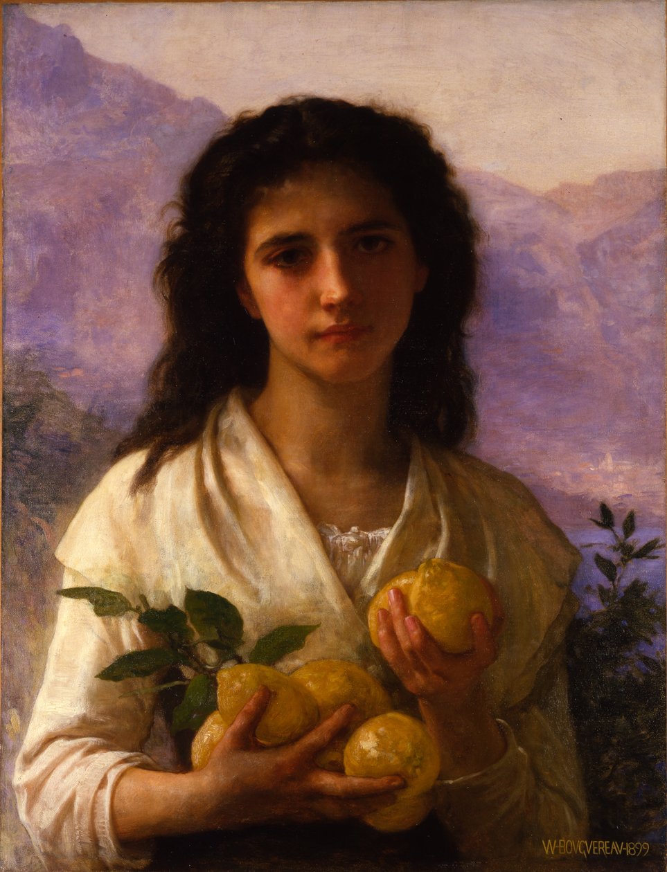 Pige, der holder citroner af William-Adolphe Bouguereau