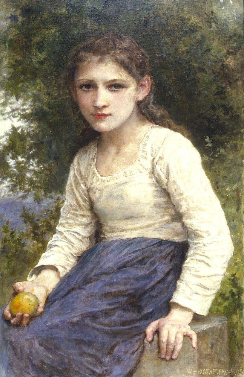 Pige med et æble, 1905 af William Adolphe Bouguereau