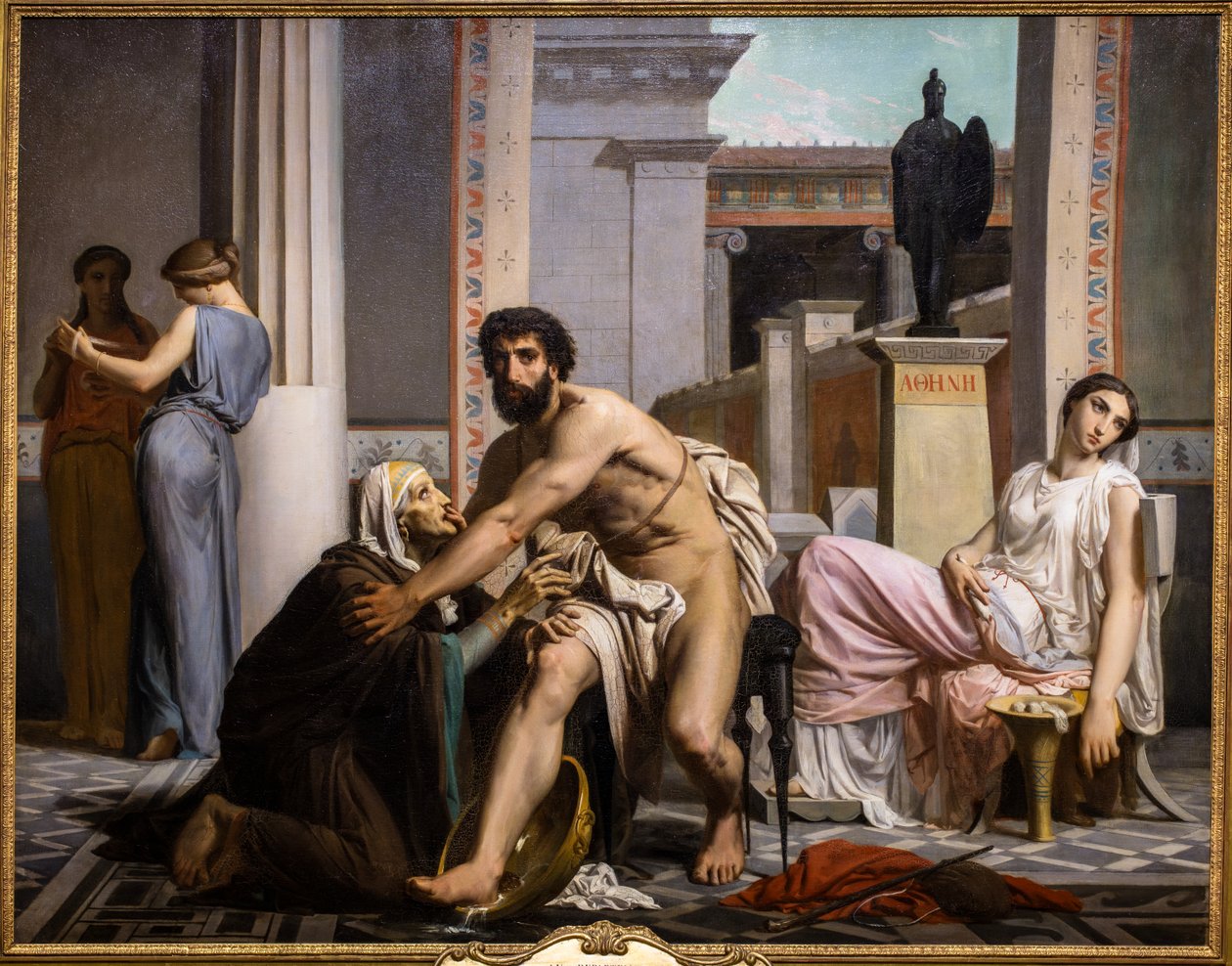 Odysseus genkendes af sin sygeplejerske, da han vender hjem fra Troja af William Adolphe Bouguereau