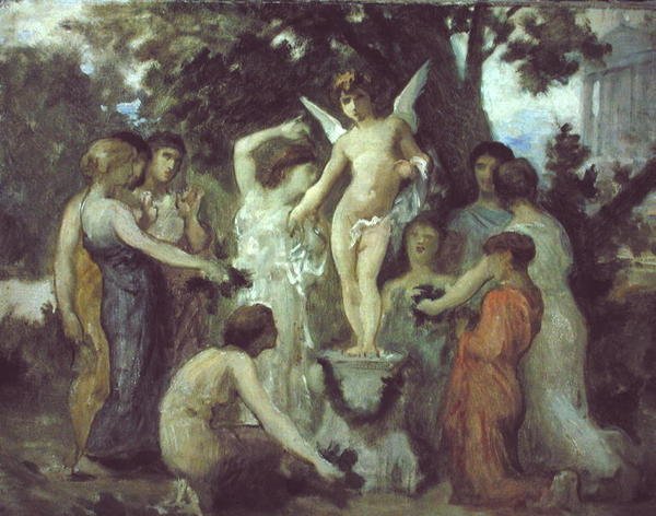 Offer til Amor (olie på lærred) af William Adolphe Bouguereau