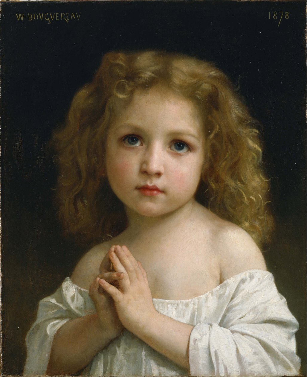 ""Portræt af en lille pige med hænder foldet i bøn"" Maleri af William-Adolphe Bouguereau (1825-1905) 1878 National Museum of Western Art, Tokyo Japan af William Adolphe Bouguereau