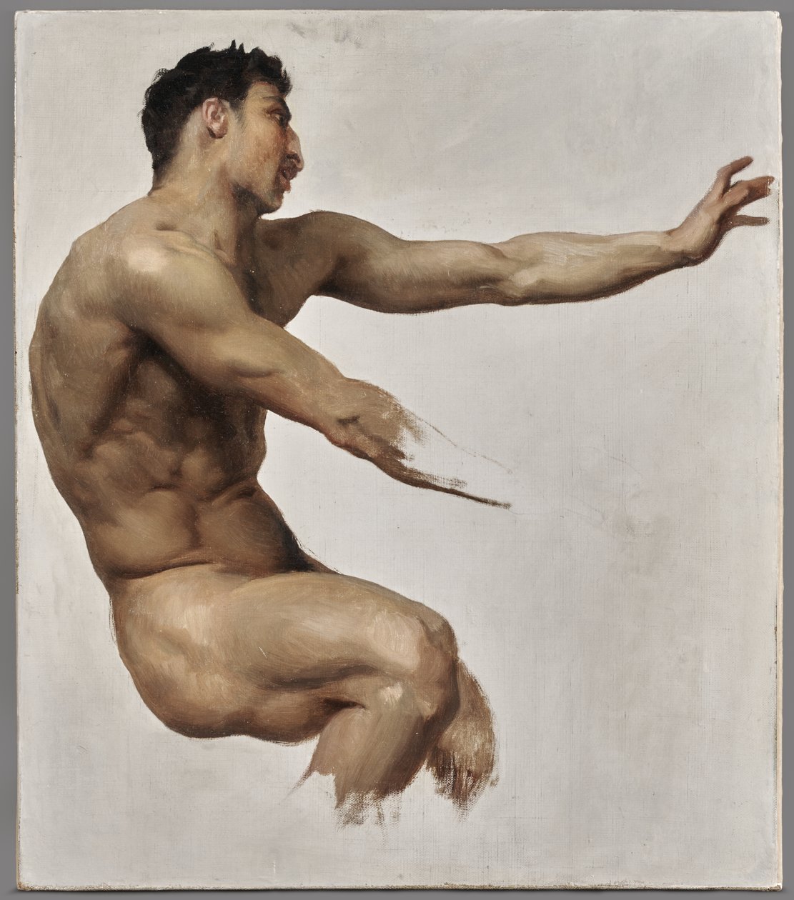 Studie af Satyr til Nymfer og Satyr, c.1873 (olie på lærred) af William Adolphe Bouguereau