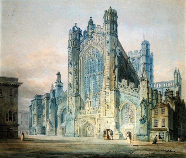 Udsigt over en katedral af Joseph Mallord William Turner