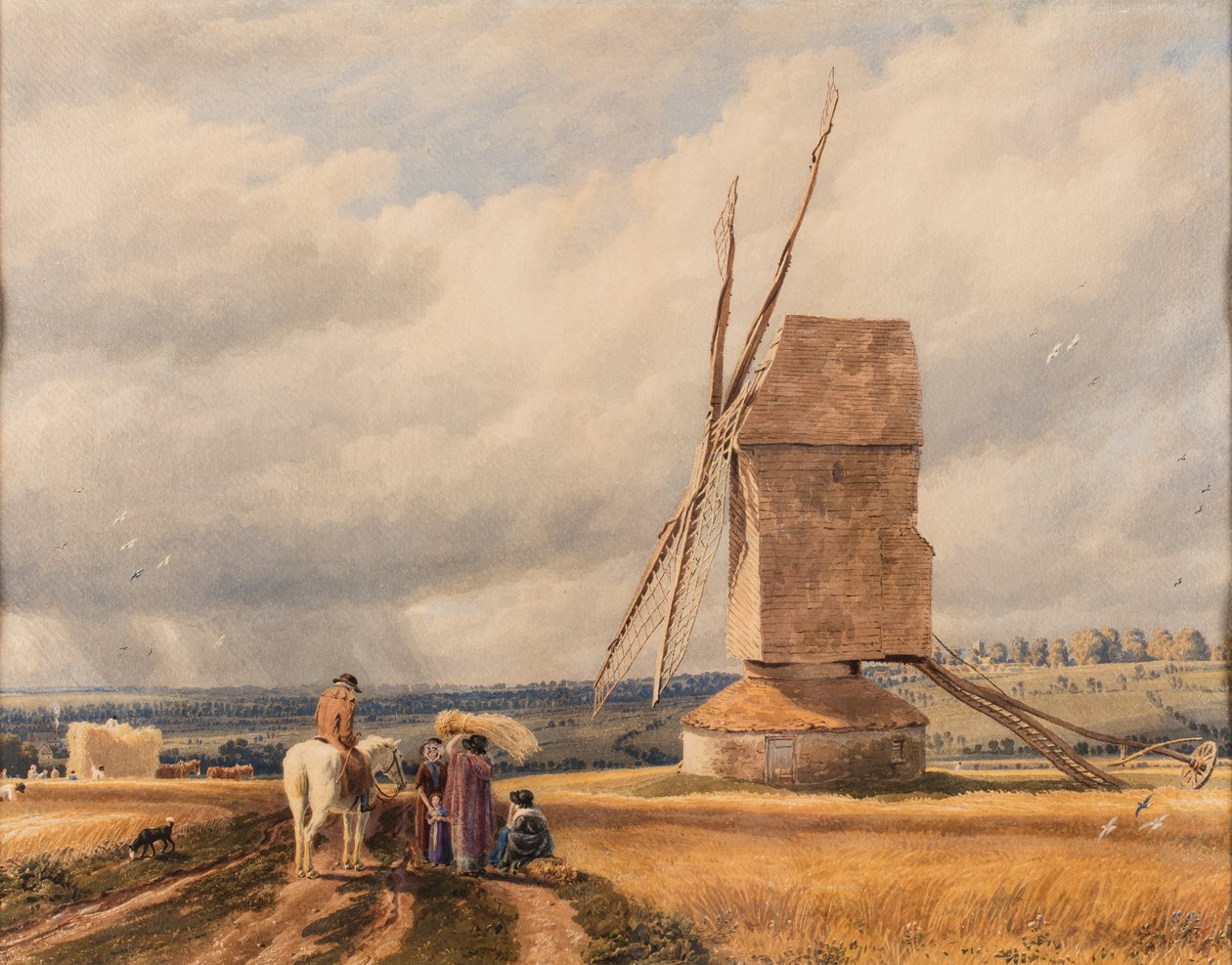 Den gamle mølle, ukendt dato (akvarel på papir) af William (1789 1862) Turner
