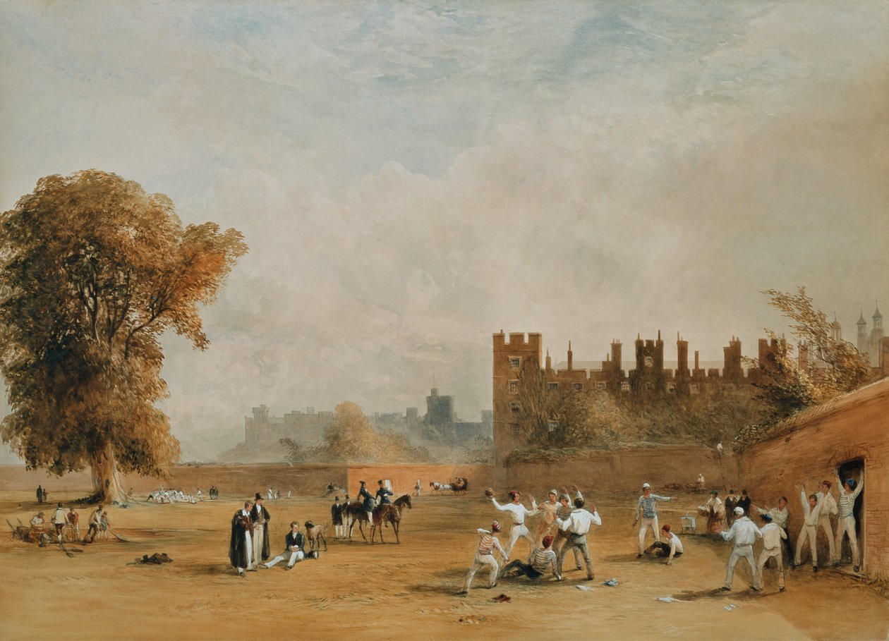 The Wall Game, Good Calx en genert i mål. ca. 1835 (akvarel) af William  Evans