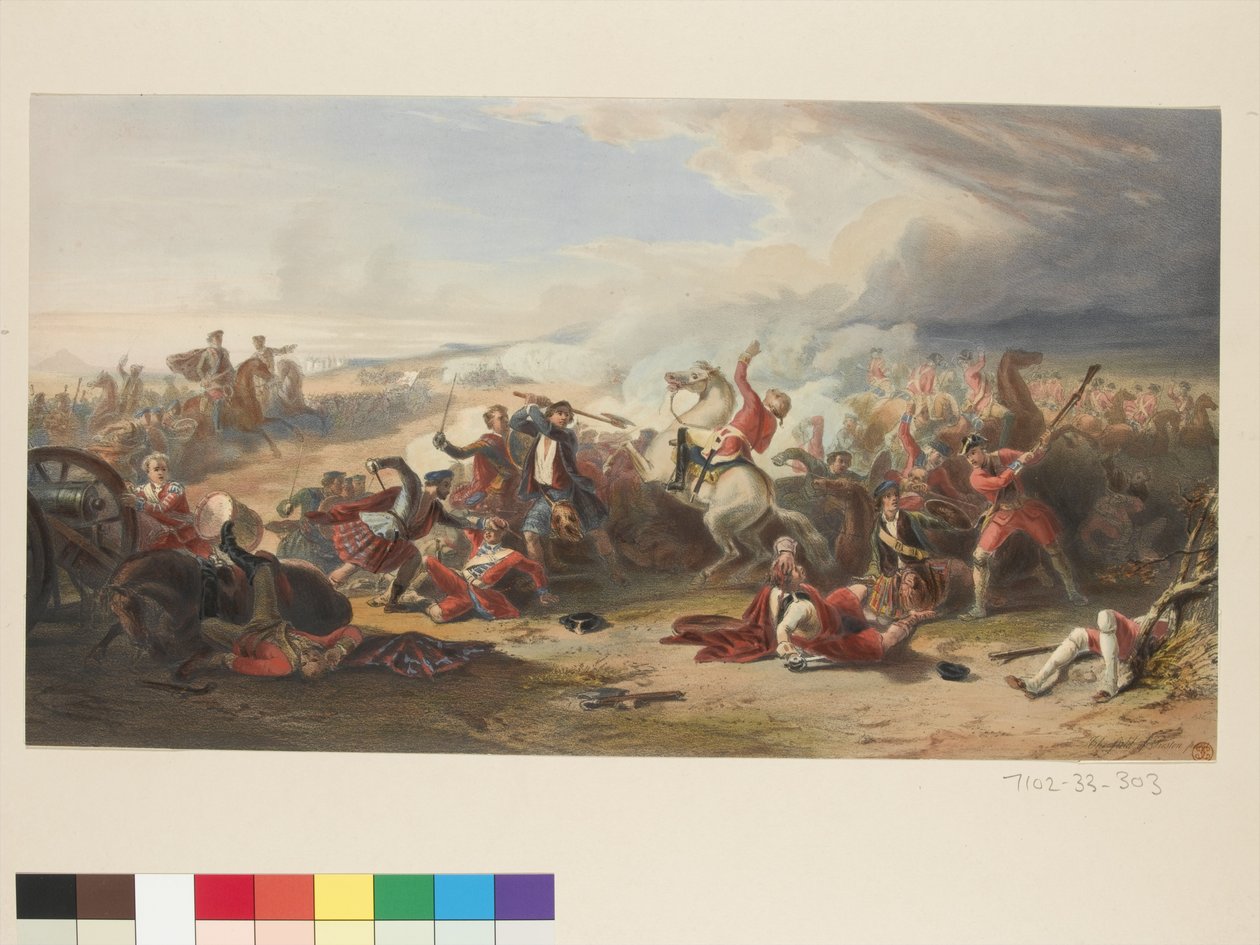 The Field of Prestonpans, graveret af Mouilleron af William (after) Allan
